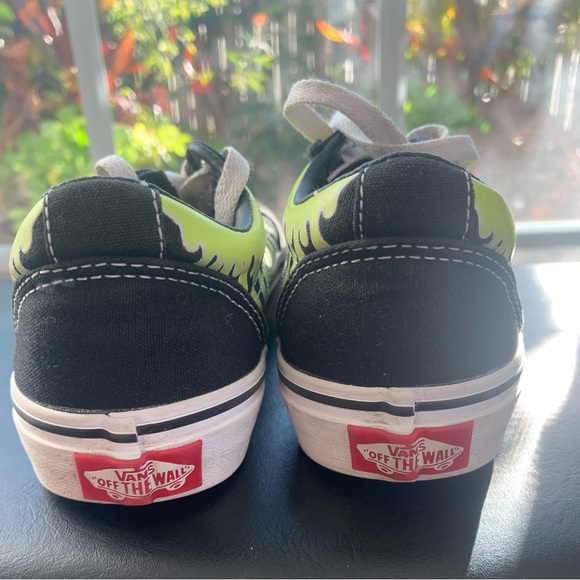 VANS ERA Glow in the Dark Black PAINT DRIP Neon Green Skate Shoes YOUTH SIZE 2 - Picture 6 of 7